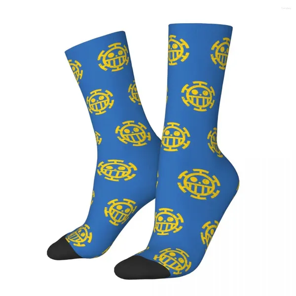 Calcetines para hombres Hip-Hop Trafalgar Law Anime Baloncesto Mono D Luffy Poliéster largo para mujeres Hombres Sudor Absorción