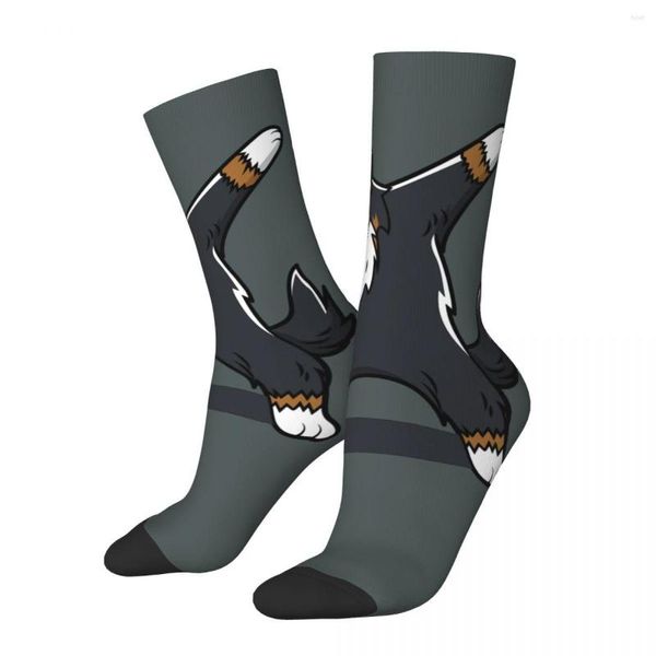 Chaussettes pour hommes Hip Hop Vintage montagne bernois Compression folle unisexe Cool chien mode rugissement sans couture imprimé ras du cou chaussette