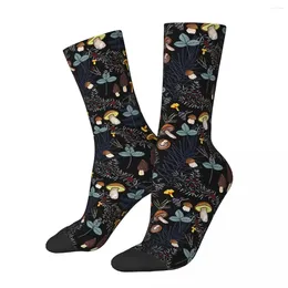 Chaussettes pour hommes Hip Hop Vintage champignons de la forêt sauvage foncé Compression folle unisexe Ddark chaussettes d'équipage sans couture