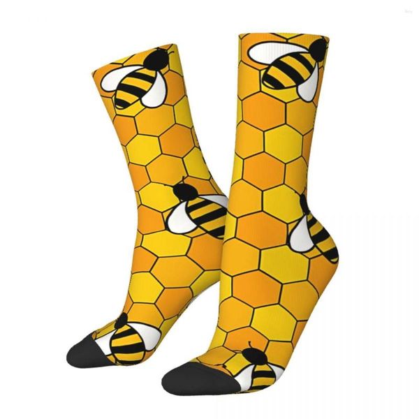 Chaussettes pour hommes Hip Hop Vintage Honey Bees Crazy Unisex Harajuku Pattern Imprimé Nouveauté Crew Sock Boys Gift
