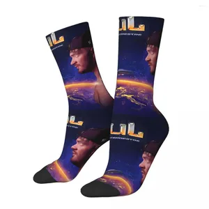 Chaussettes masculines hip hop vintage juil affiche compression folle unisexe motif harajuku imprimé drôle de nouveauté