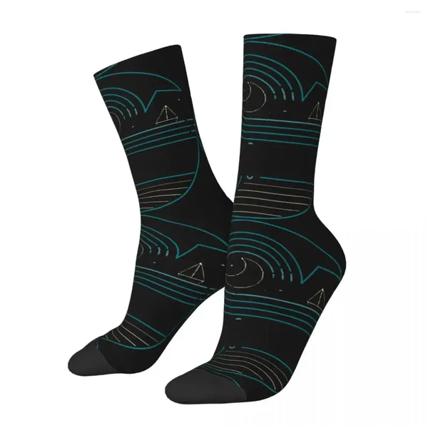 Chaussettes pour hommes Hip Hop Vintage clair de lune fou Compression unisexe ligne Style de rue motif imprimé drôle nouveauté Happy Crew chaussette