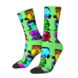 Chaussettes masculines hip hop vintage universel warhol fou compression unisexe L'homme invisible Adrian Movie sans couture imprimée