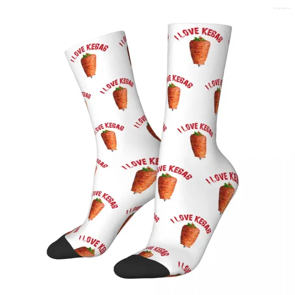 Calcetines para hombre I Love Doner Kebab Mujer Casual Loco Primavera Verano Otoño Invierno Tubo medio Regalo