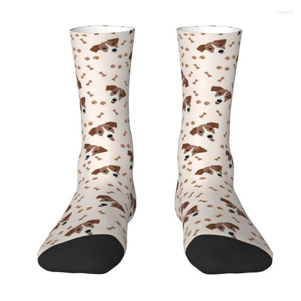 Chaussettes pour hommes Jack Russell Terrier Dog Bones Mens Crew Unisexe Cool Animal Printemps Été Automne Hiver Robe