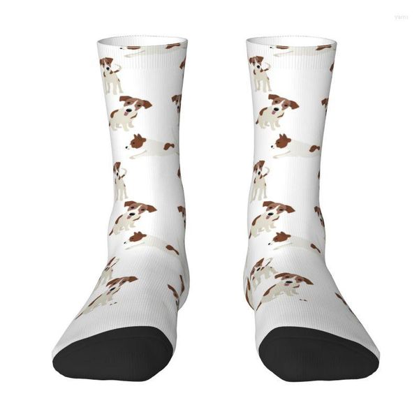 Calcetines de hombre Jack Russell Terrier Vestido de amor divertido para hombres Mujeres Cálido Novedad Dog Friend Crew