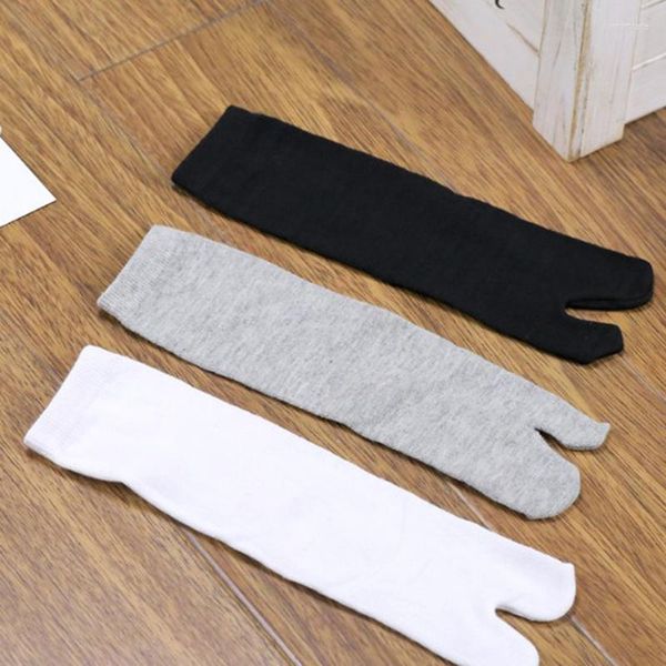 Calcetines para hombres Hombres japoneses Mujeres Verano Fibra de bambú Dos dedos Negro Kimono Flip Flop Sandalia Split Blanco Tabi Toe