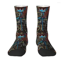 Chaussettes pour hommes, Kawaii, vectorisée, célèbre robe d'art de rue de York, unisexe, chaude et confortable, impression 3D, Jean Michel Basquiats Crew