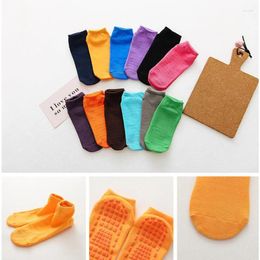 Chaussettes masculines enfants adultes anti-glip trampoline chaussette coton respirant court garçon fille danse fitness mouvement pilates ballet