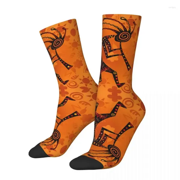 Calcetines para hombre Kokopelli Étnico Deidad africana de la fertilidad Merch Cálido Vintage Retro Cultura tribal Alta calidad durante toda la temporada