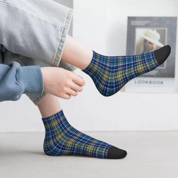 Chaussettes pour hommes treillis O'Sullivan Tartan bleu vif plaid irlandais hommes femmes extérieur nouveauté printemps été automne hiver bas cadeau