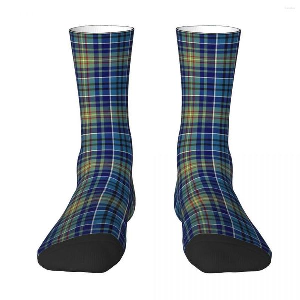 Calcetines de hombre Lattice O'Sullivan tartán azul brillante cuadros irlandeses hombres mujeres a prueba de viento novedad Primavera Verano Otoño Invierno medias regalo