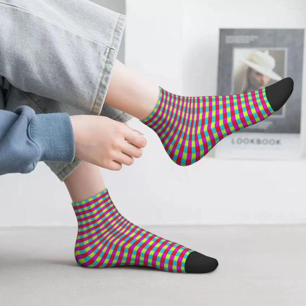 Chaussettes pour hommes et femmes, treillis Trippy Pixel, nouveauté d'extérieur, printemps été automne hiver, bas cadeau