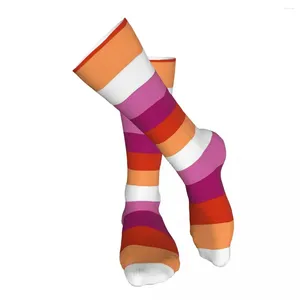 Chaussettes pour hommes lesbiens () Pride, grand drapeau, bas pour adultes, pas faciles à boulocher, pour un usage quotidien, cuissardes hautes, toutes saisons