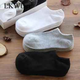 Chaussettes masculines lkwder 10 paires respirant la cheville couleur couleur courte confort de haute qualité coton basse coupe blanc