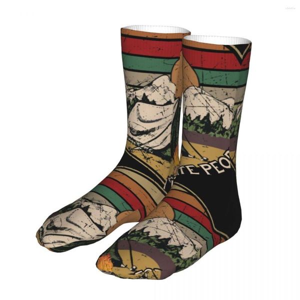 Calcetines para hombres Amor Camping Odio a la gente Vintage Hombres Mujeres Senderismo Hip Hop Primavera Verano Otoño Invierno Regalos