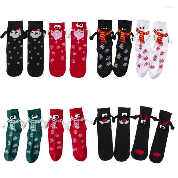 Chaussettes pour hommes aspiration magnétique mignonne peut tenir la main pour équipage de couple et de la famille des amis drôles