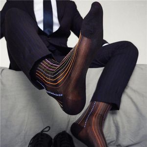 Calcetines para hombre, calcetín acanalado para hombre, suave y sedoso, a la moda, transparente, fino, cómodo, traje de hombre de negocios, zapatos aptos, Mate Rainbwo, sexo en el mundo Gay