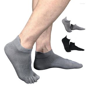 Calcetines para hombres Hombre Toe Transpirable Sudor-Absorbente Algodón Tobillo Corto Sokken Elástico Cinco Dedo Para Hombres Atlético Masculino Sox