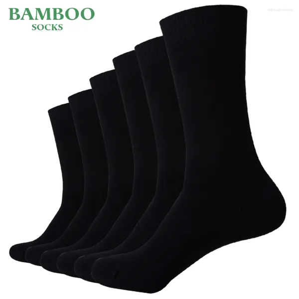 Calcetines para hombre Match-Up Men Bamboo Black Transpirable Antibacteriano Negocios de alta calidad (6 par/lote)