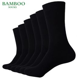 Herensokken MatchUp Mannen Bamboe Zwarte Sokken Ademend Antibacteriële Hoge Kwaliteit Zakelijke Sokken 6 PairsLot 231011