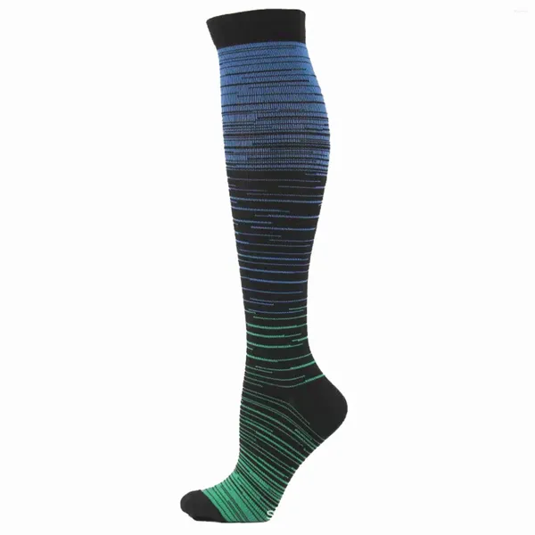 Chaussettes pour hommes hommes et femmes dégradé mixte compression mi tube sport mouvement extérieur filles cuisse haute