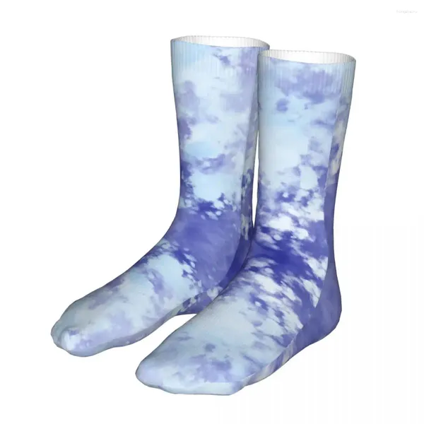 Chaussettes pour hommes Hommes Bike Tie Dye Blues Aquarelle Coton Funny Woman Sock