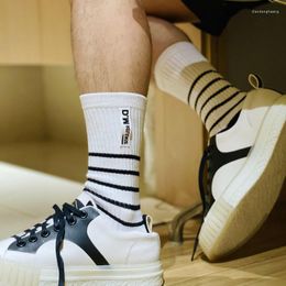 Heren sokken mannen calcetines hombre basketbal streep zweet middelste buis meias masculina crew street casual sport mode