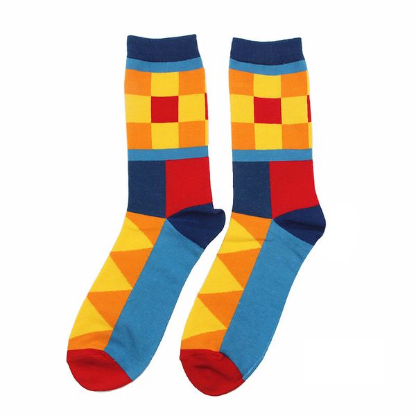 Chaussettes pour hommes hommes équipage motif imprimé coloré tenue décontractée coton pour homme heureux style drôle Sokken Popsoket 9609