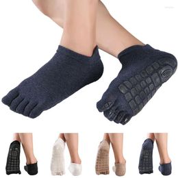 Chaussettes masculines hommes cinq doigts chauds non glip-glip fitness toe étage de yoga à pantoufle à faible mollet