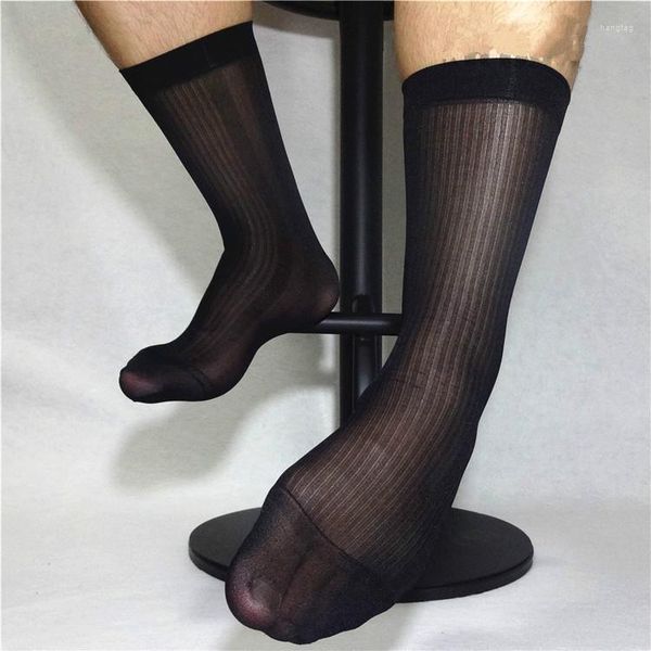 Chaussettes pour hommes Cadeaux pour hommes Tenue de soirée Costume Robe Sexy Thin Sheer Exotic Transparent Business TNT