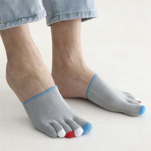 Chaussettes invisibles pour hommes, couvre-orteils en coton d'été, Anti-abrasion, fendues, demi-pied, cinq doigts