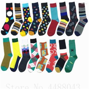 Chaussettes pour hommes Hommes 1 paire Couleur Crew Coton Heureux Hommes / Femmes Style britannique Casual Harajuku DesignerBrand Fashion Nouveauté Art pour couple