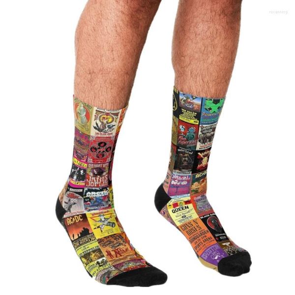 Chaussettes pour hommes 2023 Hommes drôles Harajuku Rock Climb Personnalité Imprimé Happy Hip Hop Nouveauté Skateboard Crew Casual Crazy