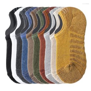 Chaussettes pour hommes Hommes 5 paires Hommes Court Coton Haute Qualité Crew Cheville Casual Doux Low-Cut Antidérapant Respirant Été Automne 2023 Chaussette pour