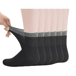 Heren sokken heren bamboe diabetische enkelsokken met naadloze teen en niet -bindende top 6 paren l size1013 220923