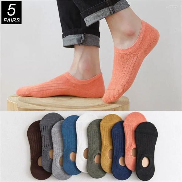 Calcetines para hombres Menores bajos de verano otoño otoño invisible acanalado