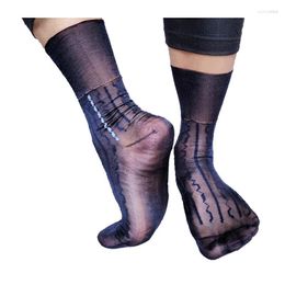 Chaussettes pour hommes PEAJOA Marque Sexy Sheer Doux Pour Hommes Nylon Soie Mince Messieurs Robe Costumes Formel De Haute Qualité