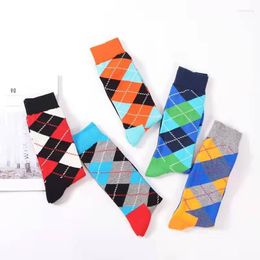 Heren sokken heren retro mannen katoenen jurk gelukkig argyle patroon bruiloft harajuku funky novy cadeau streetwear hiphop ins cool skate