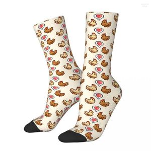 Chaussettes pour hommes Stardew Valley Chicken Love Vintage Harajuku Style de dessin animé Hip Hop Nouveauté Motif Crew Crazy Sock Cadeau imprimé