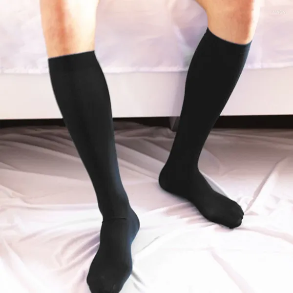 Calcetines para hombres Hombres sexy medias ultrathin de rodilla estira suave alta invisible y sin costura de vestido de tubo para una forma exótica