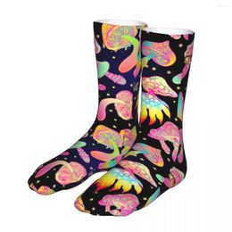 Chaussettes masculines hommes sportive les champignons magiques compression coton Hippie Boho Femmes