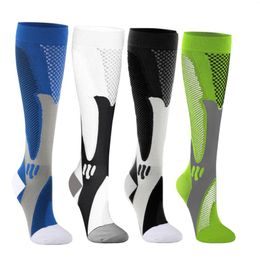 Chaussettes pour hommes hommes femmes Compression respirant bas d'allaitement Anti Fatigue soulagement de la douleur genou haut Sport professionnel