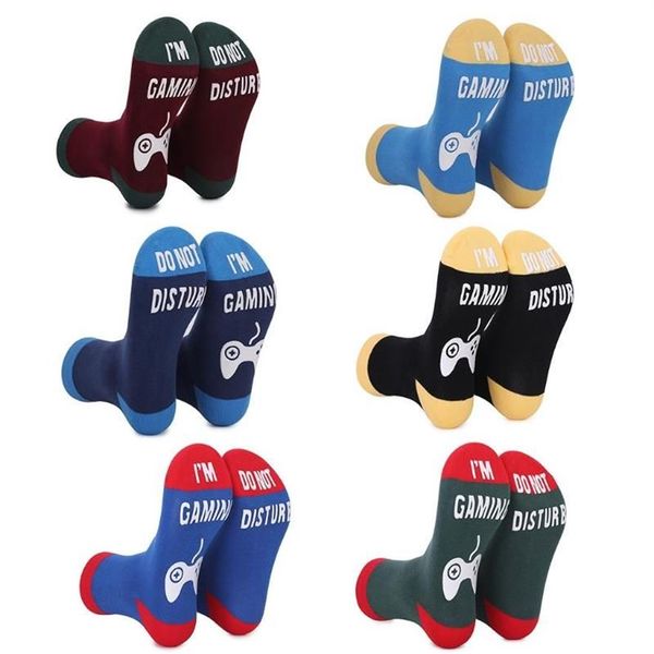 Chaussettes pour hommes Hommes Femmes Nouveauté Lumineux Dictons drôles Crew Glow dans le noir Ne pas déranger Je suis des lettres en caoutchouc Hosiery282Y