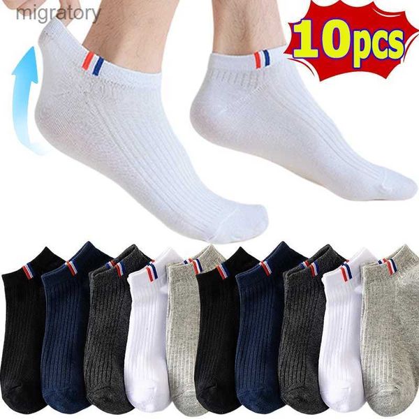 Calcetines para hombres para hombres calcetines casuales de algodón sudor de algodón mimado transpirable paralelas verticales 1/5 pares yq240423