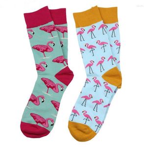 Heren sokken heren katoen kleurrijke mode flamingo fancy casual sok mannelijke herfst winter warm