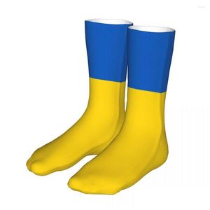 Chaussettes pour hommes Hommes Happy Funny Male Femmes Casual Drapeau de l'Ukraine Ukrainien Haute Qualité Printemps Été Automne Hiver Drop Livraison Appa Dhfzg