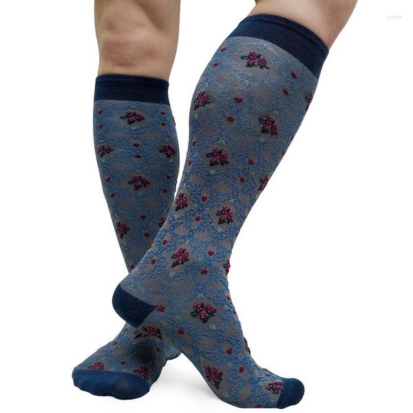 Calcetines para hombres para hombre largo hasta la rodilla vestido sexy traje calcetín medias diseño de moda para la colección fetiche formal masculina