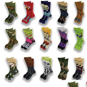 Hommes Chaussettes Hommes Street Style Hiphop Personnalisé Nouveauté Horreur Chaussette Hommes Bizarre Bande Dessinée Drôle Automne Hiver Coton Robe Chaude Drop Del Dhpxg