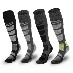 Chaussettes pour hommes Chaussettes de ski en laine mérinos Sports d'hiver Snowboard Cyclisme Randonnée Ski Bas Hommes Femmes Genou Haute Chaussette Thermique 230322